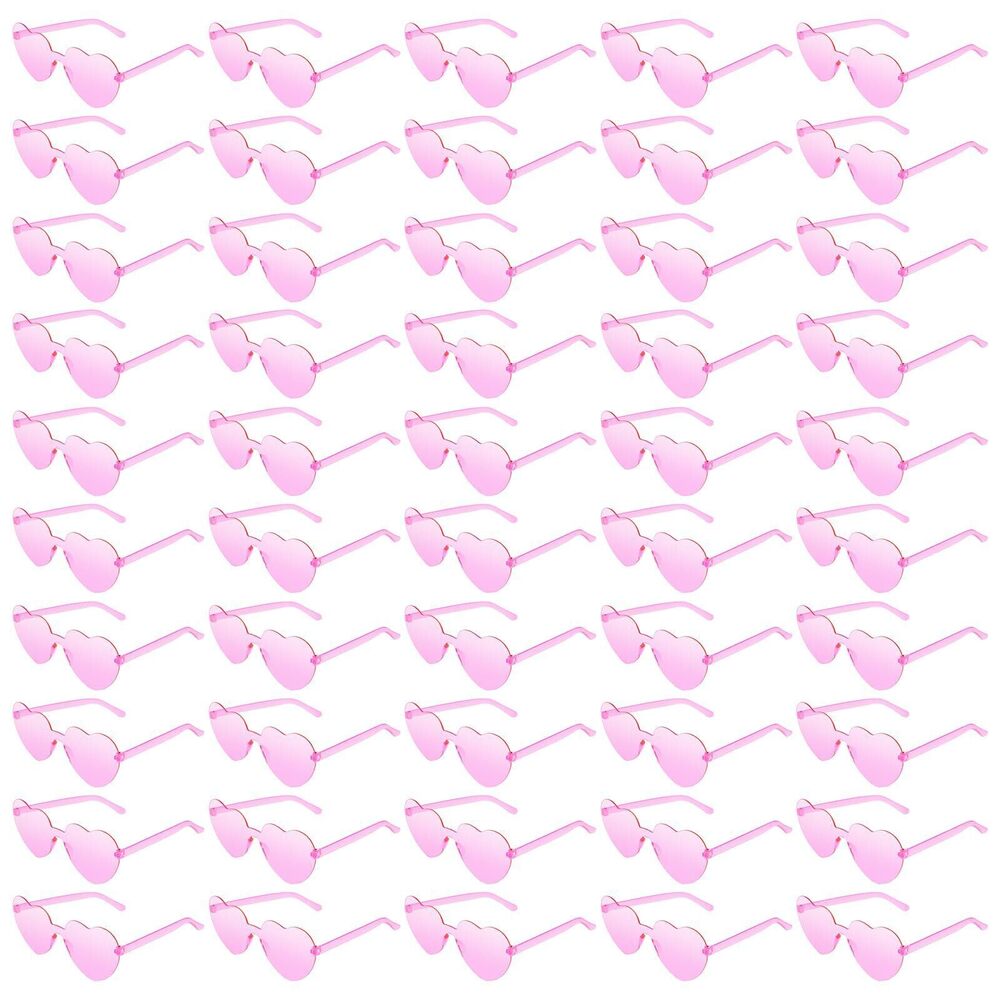 7708 50 Pairs Pink Heart Sunglasses Party Favors Pink Sunglasses Bulk Heart